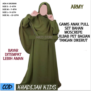 Busana Muslim Terbaru Khadijah syari kids untuk anak umur 5-6th 7-8th 9-11th 12-14th satu set
