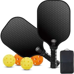 Lightweight Pickleball Paddle with Comfort Grip Durable Fiberglass Surface Indoor/Outdoor USA PA Approved Set