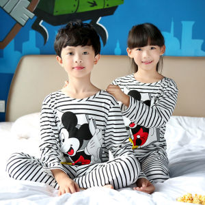 BAOBAOBABYSHOP - ชุดนอนสำหรับเด็ก ชุดนอนเด็ก แขนยาวขายาว ชุดนอนเด็กลายการ์ตูน ชุดนอนเด็กราคาถูก