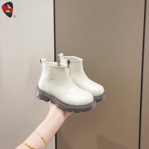 Katerina Fashion Korean Women Zipper Boots Shoes Round Ankle #S-858