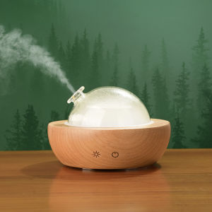 180Ml Nature Wood Home Ultrasonic Cold Air Mist Essential Oil Aromatherapy Aroma Diffuser Humidifier with Bluetooth Audio