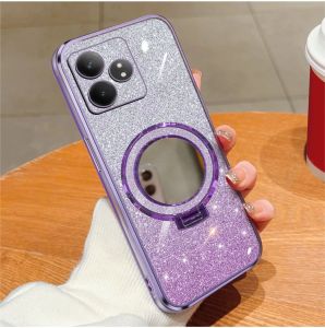 Soft Case Realme GT 6 GT 6T Neo 6 Luxury Gliter Premium TPU Ring Holder Mirror