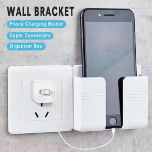 2pcs Wall Hanging Remote Control Organizer Mobile Phone Bracket Storage Box Easel Phone holder