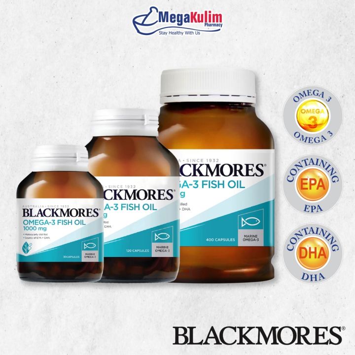 Blackmores Omega 3 Fish Oil 1000mg (30 120 400 cap) Lazada