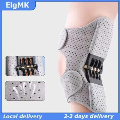 ElgMK Powerful Rebound Springs Knee Assistive Device Non-Slip Breathable Knee Booster Adjustable Spring Stabilizer Brace Joint Support
