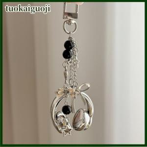 tuokaiguoji Dễ thương sáng tạo 3D Tai nghe beading Mặt dây chuyền Keychain điện thoại di động chuỗi Tai nghe quyến rũ Ba lô treo phụ kiện trang trí
