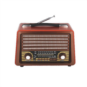 Full-band Large Bluetooth desktop radio retro multi-functional rechargeable card slot EC-2202BT model Dark brown