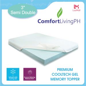 Comfort Living Foam Topper Semi 3 Premium CoolTech Gel Infused Memory Topper Plus Semi Double Size 48x75 3  Thickness