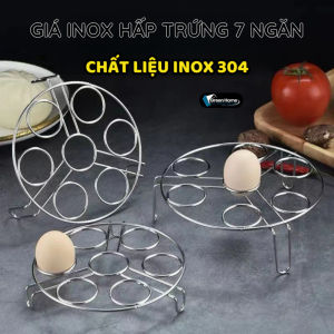 Giá inox 304 hấp trứng 7 ngăn chồng được 2 tầng cực tiện lợi đa chức năng dùng trong căn bếp ENO - GDT01