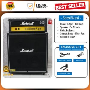 Ampli Bass 2 x 12 Inch 3 Input Marshall Head Cabinet Berkualitas