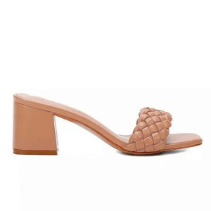 Sandal Slip On Wanita Aira Sandal Heel Tali Kepang Rajut Sandal Selop Wanita