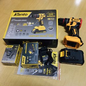 KANTO สว่านกระแทกแบตเตอรี่ไร้สาย เคนโต้ รุ่น KT-POWER-DR03 พร้อมเเบตเตอร์รี่+สายชาร์จ+ดอกสว่าน พร้อมส่ง
