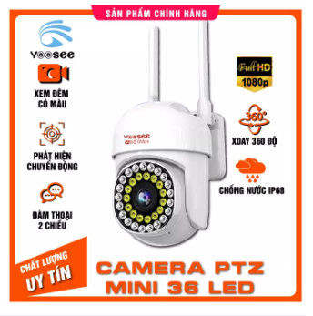[VOUCHER 10K CHO ĐƠN 500K] Camera IP Yoosee Ngoài Trời PTZ mini 36LED 5 ...