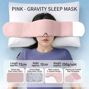 TQS Gravity Weighted Sleep MaskTotal Blackout Eye Mask for Deep Sleep-Double-Sided Gentle Micro-Pressure