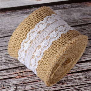 1 Roll 2M Lace Linen Roll Natural Jute Burlap Ribbon DIY Sewing Accessories Vintage Lace Ribbon Gift Wrap Wedding Party Decoration Fabric Gift Wrap 200cm Vintage Ribbon