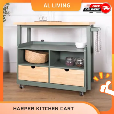 [STOCK LIMIT]DENVER Kitchen Cart / Island Table / Kitchen Island / Kitchen Storage Cabinet / Home Kitchen Tools Trolley