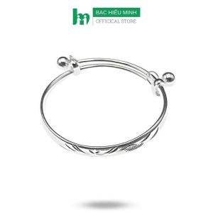 Vòng Lắc Tay Chân Cho Bé Bạc Ta Dạng Kiềng Chuông Họa Tiết Phay BẠC HIỂU MINH LTE536