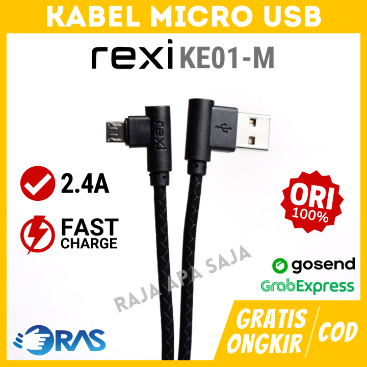 Kabel Data Charger Micro USB Gaming Fast Charging Bengkok Elbow