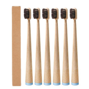 6 Pcs Horse Bristle & Bamboo Toothbrushes Luxurious & Hard Horse Bristles None Plastic & Nylon Manual Biodegradable Toothbrush2026