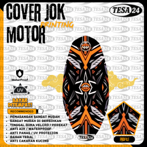 COVER SARUNG JOK MOTOR PRINTING ANTI AIR DAN ANTI PANAS WATERPROOF ANTI CAKARAN KUCING CUSTOM VARIAN LOGO MOTOR PCX VARIO BEAT SCOOPY MIO GENIO LEXI ABS NEW DELUXE KARBU 125 150 160 - BISA COD