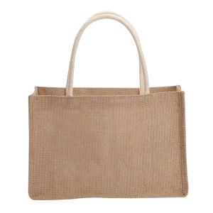 MOJOYCE Burlap Tote Bags Blank Jute Beach Shopping Handbag Gift Bags with Handle