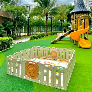 [Tặng Thảm + 100 banh] Quây Nhựa KIDSWOW Hàn Quốc Hoạ Tiết Chú Bò Đáng Yêu