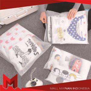 MallMainan-C33 Ziplock Bag Polos Travel Pouch Tas Penyimpanan Pakaian Anti Air / Tas Make Up Tas Kosmetik Serbaguna Pouch Zip Lock Organizer Bag