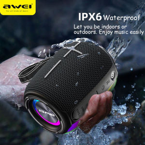 Awei Y525 RGB Bluetooth 5.3 Speaker Portable TWS HiFi Wireless Speaker USB Outdoor Mini Loudspeaker Music Light Playback