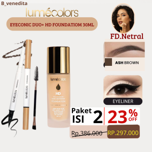 Lumecolors HD Foundation Full coverage Eyeliner Eyebrow Eyeconic Duo Tahan Lama