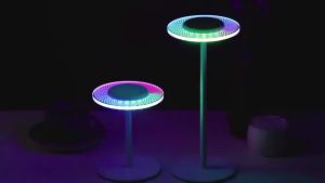 SXH LED Round rechargeable desk lamp RGB Atmosphere Light Touch Adjustable Night Light