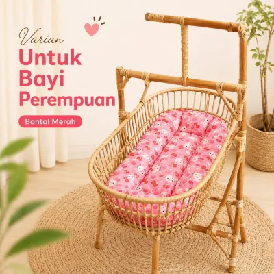 Keranjang Bayi Rotan Alami Ayunan Gantung Stand Tiang Plus Busa Empuk Bikin Bayi Nyaman