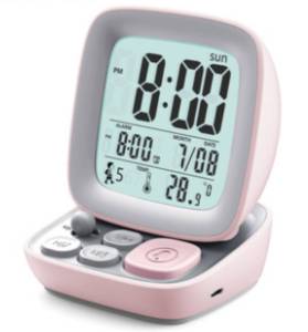 Fityle Vintage Computer Type LCD Digital Wake Up Alarm Clock