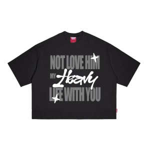 T-Shirt Boxy Fit 24s NOT LOVE BLACK Kaos Pria Distro Original | Katun |
