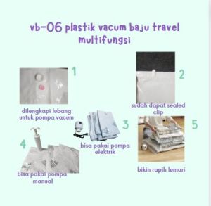 VB-06 Plastik Vakum Baju vacuum Storage Compression Travel Bag Kompresi Untuk Simpan Baju Selimut Bantal