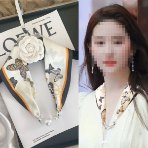 ผ้าพันคอผ้าขี้ริ้วขี้เกียจ ผ้าพันคอผืนบางยาวอเนกประสงค์