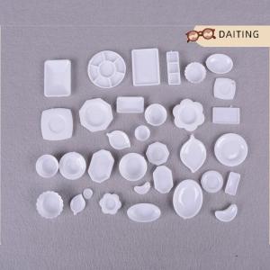 DAITING 33 cái Mini Dollhouse thu nhỏ đồ dùng nhà bếp món ăn tấm bộ đồ ăn đồ chơi