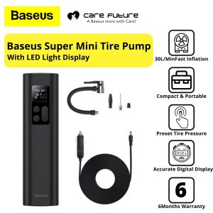 Baseus Original Tyre Pump for Car Electric Tire Inflator Pump DC 12 Volt Portable Air Compressor Pump 150 PSI Smart Inflator for Car / Bicycle / Motorcycle / Ball