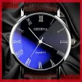นาฬิกาลำลอง PDBH Fashion Store นาฬิกาข้อมือธุรกิจ,นาฬิกาข้อมือสำหรับผู้ชายหนังสังเคราะห์สายรัดควอตซ์อนาล็อคหน้าปัดเลขโรมัน