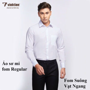 Áo Sơ Mi Nam Dài Tay Dáng Regular Vĩnh Tiến Trắng