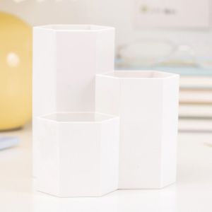 SDFBN 3-Grid Pen Holder Large-capacity Simple  Organizer Nordic Storage Box Pencil Case Makeup Brush