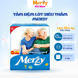 Tấm Đệm Lót Merzy Người Già Mềm Mại Mỏng Nhẹ Siêu Thoáng Khí - Size M/L10 Miếng