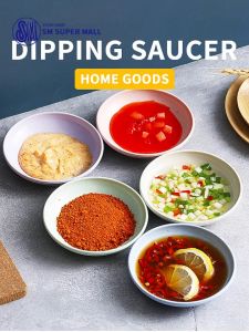 【SM Mall】Wheat Straw Sauce Dish Set Eco Friendly Unbreakable Plastic Condiment Dishes for Kitchen Dip Sauce Soy Sauce Vinegar Small Plate for Hot Pot Shabu Shabu Individual Serving Side Dish