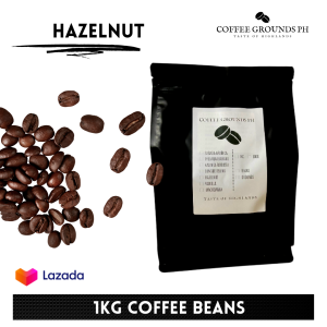 Coffee Beans - Hazelnut Dark Roast 1kg | Organic Coffee in Resealable Pouch