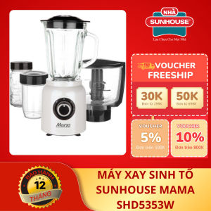 Máy xay sinh tố đa năng 4 cối 700W SUNHOUSE SHD5353W (BH 2 NĂM) 2 tốc độ xay thịt xay hạt