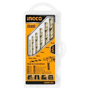 INGCO ดอกสว่านเจาะปูน / ดอกสว่านเจาะคอนกรีต 5 ตัวชุด ( 4 - 10 มม.) รุ่น AKDB3055 ( Masonary Drill Bits Set ) by Montools ( MOT7 4 )