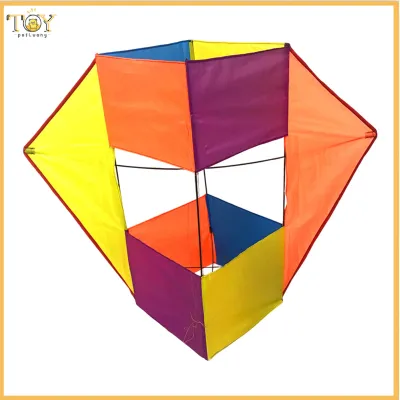 [deveodo] Kids Adults 3D Kite Easy to Fly Heavy Duty Outdoor Beach Park Lawn Beginner-friendly Family Toddlers Boys Girls Colorful Grids Flying Kite Toy