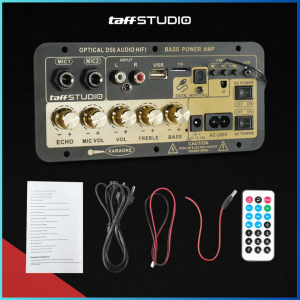 COD TaffSTUDIO Papan Audio ampli Amplifier Karaoke Bluetooth  Penguat Daya HiFi BASS mikrofon - D50