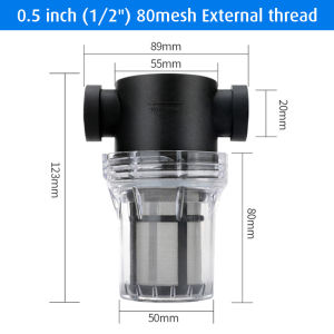 1/2" 3/4" 1" Thread Garden Watering Filter Car Wash Irrigation Hose Accessories 80 Mesh Replace Filter Element Pipeline Filter