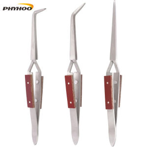 PHYHOO 3pcs Rebound jewelry welding tweezers straight tweezers curved tweezers jewelry manufacturing rebound clip
