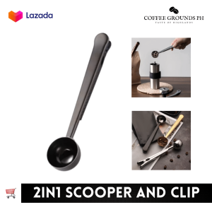 RANDOM COLOR Coffee Grounds PH Accessories - 2-in-1 Measuring Spoon Scooper With Clip | Coffee Scoop Black Scoop and Clip